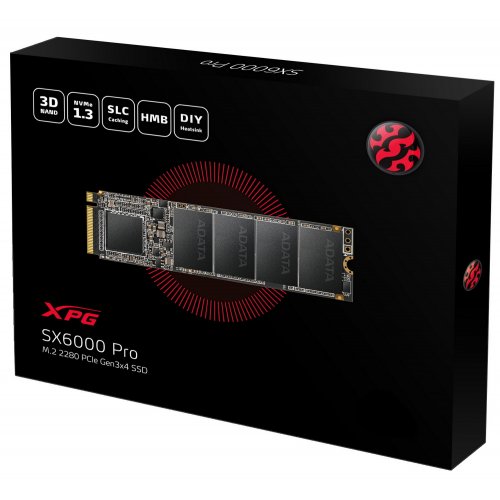 Продати SSD-диск ADATA XPG SX6000 Pro 3D NAND 2TB M.2 (2280 PCI-E) NVMe x4 (ASX6000PNP-2TT-C) за Trade-In у інтернет-магазині Телемарт - Київ, Дніпро, Україна фото