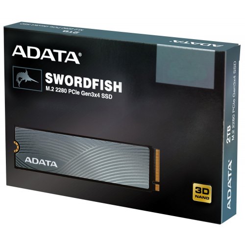 Фото SSD-диск ADATA Swordfish 3D NAND 2TB M.2 (2280 PCI-E) NVMe x4 (ASWORDFISH-2T-C)