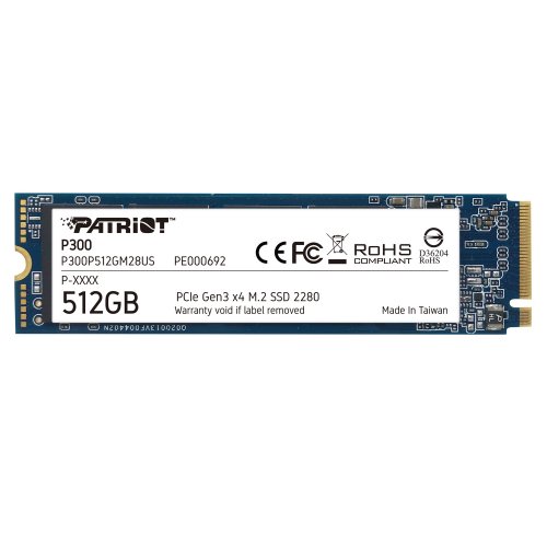 Фото SSD-диск Patriot P300 512GB M.2 (2280 PCI-E) NVMe x4 (P300P512GM28US)