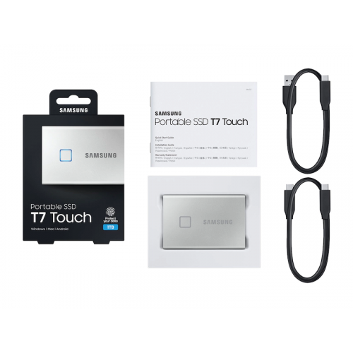 Photo SSD Drive Samsung T7 Touch 1TB USB 3.2 (MU-PC1T0S/WW) Silver