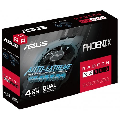 Photo Video Graphic Card Asus Radeon RX 550 Phoenix Evo 4096MB (PH-RX550-4G-EVO)