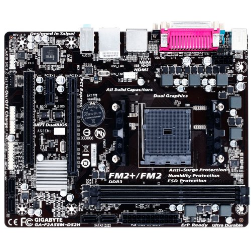Продати Материнська плата Gigabyte GA-F2A58M-DS2H (sFM2+, AMD A58) за Trade-In у інтернет-магазині Телемарт - Київ, Дніпро, Україна фото