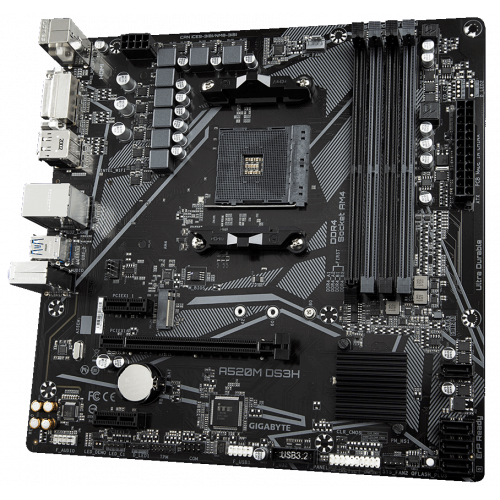 Photo Motherboard Gigabyte A520M DS3H (sAM4, AMD A520)