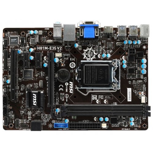 Продати Материнська плата MSI H81M-E35 V2 (s1150, Intel H81) за Trade-In у інтернет-магазині Телемарт - Київ, Дніпро, Україна фото