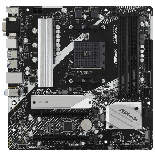 Photo Motherboard AsRock A520M Pro4 (sAM4, AMD A520)