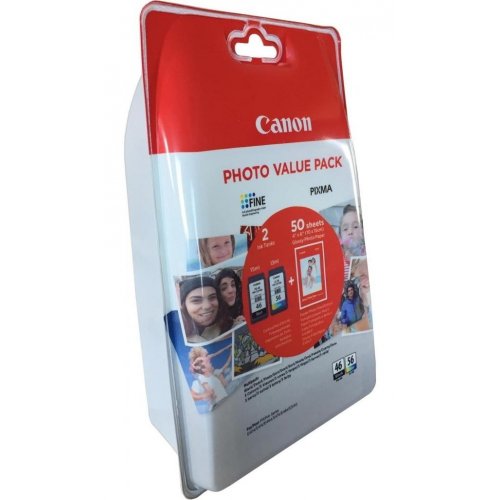 Купить Набор Canon PG-46 Black/CL56 Color + GP-501 Photo paper Value Pack (9059B003) - цена в Харькове, Киеве, Днепре, Одессе
в интернет-магазине Telemart фото