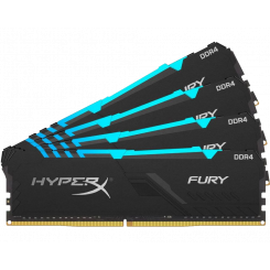 Фото HyperX DDR4 128GB (4x32GB) 3200Mhz Fury RGB (HX432C16FB3AK4/128)