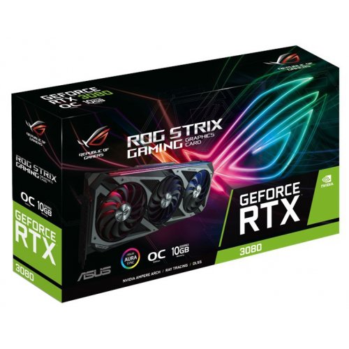 Фото Видеокарта Asus ROG GeForce RTX 3080 STRIX OC 10240MB (ROG-STRIX-RTX3080-O10G-GAMING)