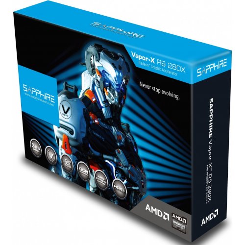 Продати Відеокарта Sapphire Radeon R9 280X VAPOR-X 3072MB (11221-12-40G) за Trade-In у інтернет-магазині Телемарт - Київ, Дніпро, Україна фото