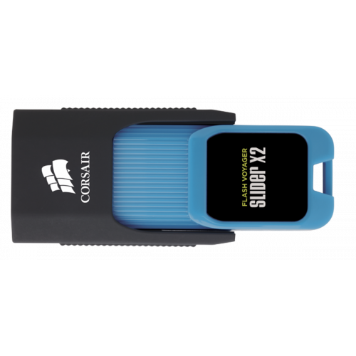 Купити Накопичувач Corsair Voyager Slider X2 USB 3.0 128GB (CMFSL3X2A-128GB) Blue - ціна в Києві, Львові, Вінниці, Хмельницькому, Франківську, Україні | інтернет-магазин TELEMART.UA фото
