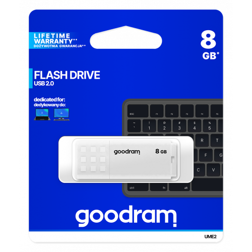 Накопичувач GoodRAM UME2 128GB USB 2.0 (UME2-1280W0R11) White купити в Україні: Київ, Львів, Хмельницький, Тернопіль, Івано-Франківськ | Низька ціна, відгуки, характеристики від TELEMART фото