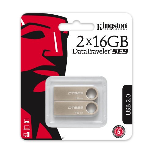 Купить Накопитель Kingston DataTraveller SE9 2 x 16GB USB 2.0 (DTSE9H/16GB-2P) Silver - цена в Харькове, Киеве, Днепре, Одессе
в интернет-магазине Telemart фото