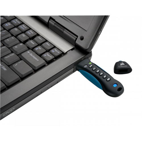 Накопитель Corsair Padlock 3 Secure USB 3.0 16GB (CMFPLA3B-16GB) Blue/Black купить в Украине | Telemart фото