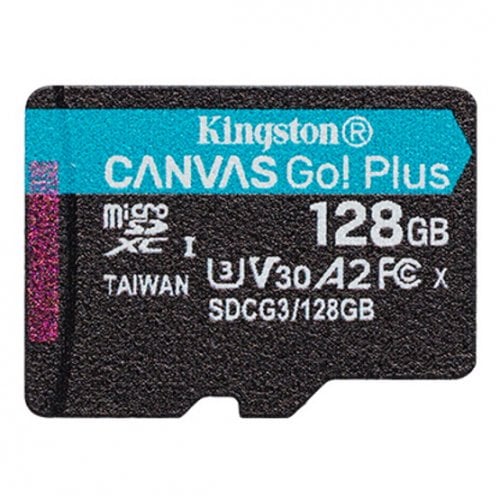 Купити Карта пам'яті Kingston microSDXC Canvas Go! Plus 128GB Class 10 UHS-I U3 (SDCG3/128GBSP) - ціна в Києві, Львові, Вінниці, Хмельницькому, Франківську, Україні | інтернет-магазин TELEMART.UA фото