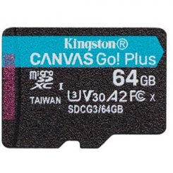 Карта пам'яті Kingston microSDXC Canvas Go! Plus 64GB Class 10 UHS-I U3 (SDCG3/64GBSP)