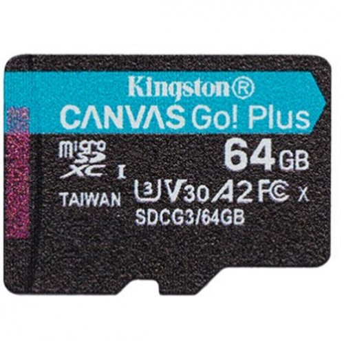 Купить Карта памяти Kingston microSDXC Canvas Go! Plus 64GB Class 10 UHS-I U3 (SDCG3/64GBSP) - цена в Харькове, Киеве, Днепре, Одессе
в интернет-магазине Telemart фото