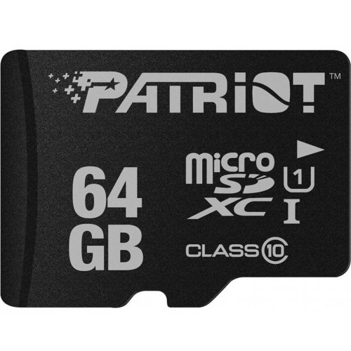 Купить Карта памяти Patriot microSDXC LX Series 64GB Class 10 UHS-I (с адаптером) (PSF64GMCSDXC10) - цена в Харькове, Киеве, Днепре, Одессе
в интернет-магазине Telemart фото