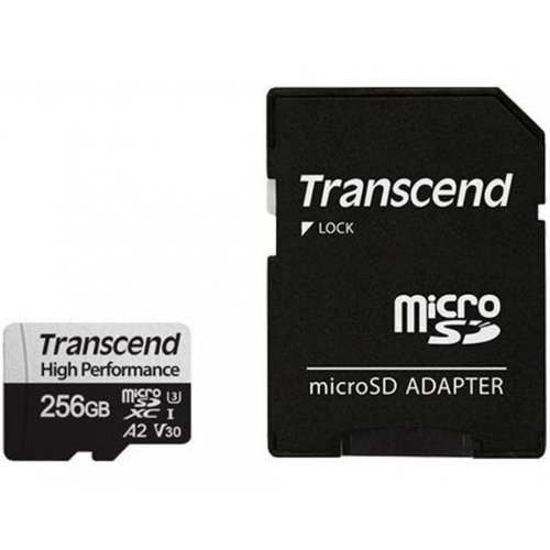 Карта пам'яті Transcend microSDXC High Performance 330S 256GB Class 10 UHS-I U3 (TS256GUSD330S) купити в Україні | Telemart фото