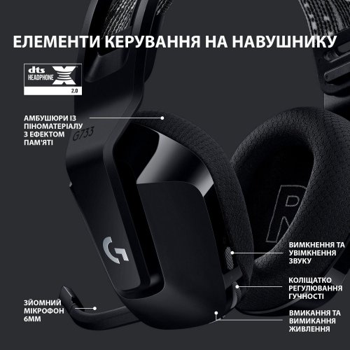 Фото Навушники Logitech G733 Lightspeed RGB Gaming (981-000864) Black