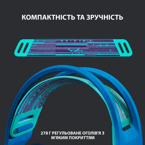 Купить Наушники Logitech G733 Lightspeed RGB Gaming (981-000943) Blue - цена в Харькове, Киеве, Днепре, Одессе
в интернет-магазине Telemart фото