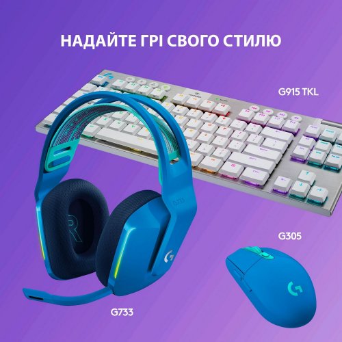 Фото Наушники Logitech G733 Lightspeed RGB Gaming (981-000943) Blue