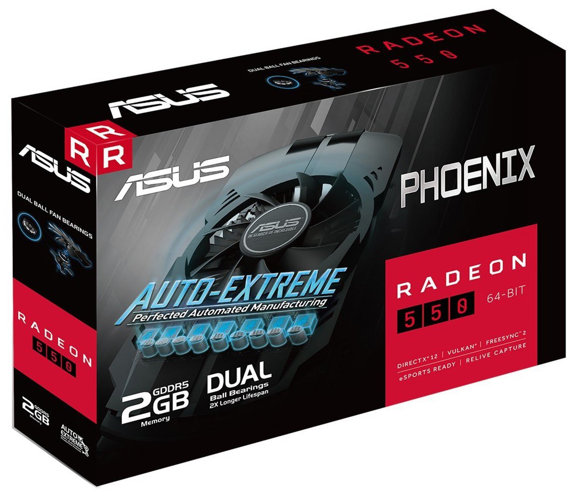 Купить Видеокарта Asus Radeon RX 550 Phoenix 2048MB (PH-550-2G) с проверкой  совместимости: обзор, характеристики, цена в Киеве, Днепре, Одессе,  Харькове, Украине | интернет-магазин TELEMART.UA