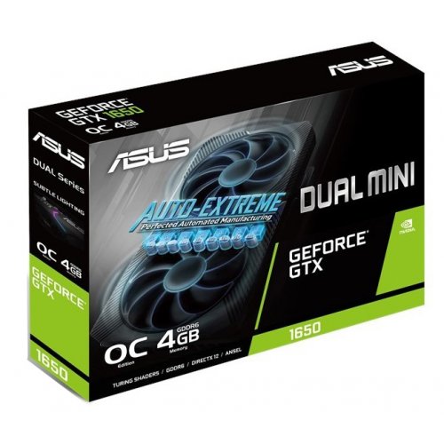 Фото Відеокарта Asus GeForce GTX 1650 Dual Mini OC 4096MB (DUAL-GTX1650-O4GD6-MINI)