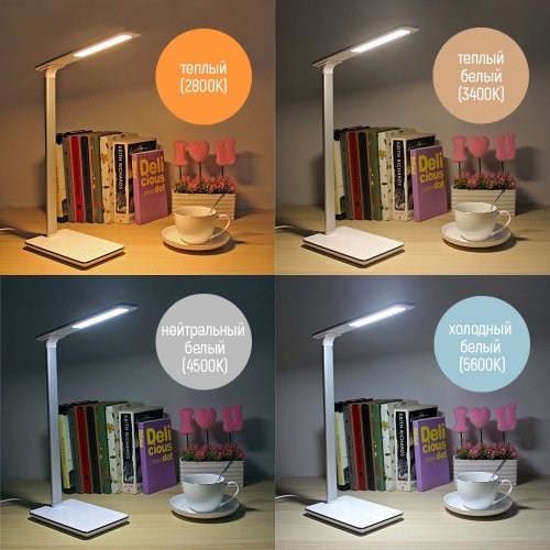 Настільна лампа ColorWay LED table lamp with wireless charging and USB (CW-DL01WC-W) White купити в Україні: Київ, Львів, Хмельницький, Тернопіль, Івано-Франківськ | Низька ціна, відгуки, характеристики від TELEMART фото