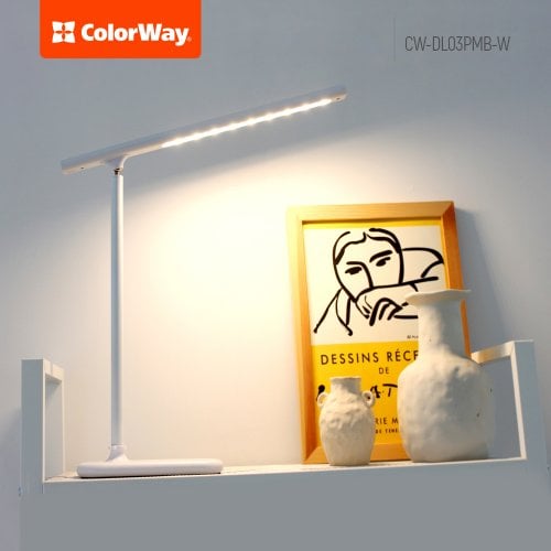 Купити Настільна лампа ColorWay LED table lamp magnet with built-in battery (CW-DL03PMB-W) White - ціна в Києві, Львові, Вінниці, Хмельницькому, Франківську, Україні | інтернет-магазин TELEMART.UA фото