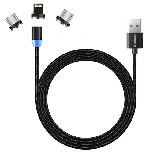 

ColorWay 3-in-1 USB to microUSB/USB Type-C/Lightning 2.4A 1m (CW-CBUU020-BK) Black