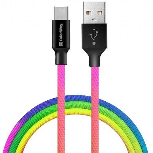 

ColorWay USB to USB Type-C 2.4A 1m (CW-CBUC018-MC) Multicolor