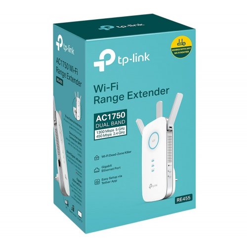 Ретранслятор TP-LINK RE455 купити в Україні: Київ, Львів, Хмельницький, Тернопіль, Івано-Франківськ | Низька ціна, відгуки, характеристики від TELEMART фото