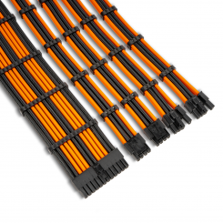 Фото Набір кастомних кабелів живлення EVOLVE Custom PSU Cable Kit 0.3m (EV-PSUMF-03BkO) Black/Orange