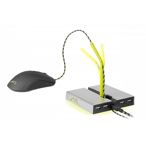 Купить Держатель для кабеля Xtrfy B1 Mouse Bungee with USB 2.0 Hub (XG-B1-LED) Grey/Yellow - цена в Харькове, Киеве, Днепре, Одессе
в интернет-магазине Telemart фото