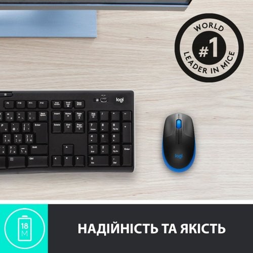 Купити Миша Logitech M190 (910-005907) Blue - ціна в Києві, Львові, Вінниці, Хмельницькому, Франківську, Україні | інтернет-магазин TELEMART.UA фото