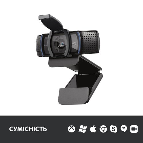 Купить Веб-камера Logitech C920s HD Pro (960-001252) Black - цена в Харькове, Киеве, Днепре, Одессе
в интернет-магазине Telemart фото