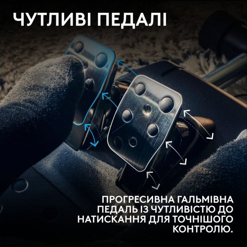 Кермо Logitech G923 Trueforce Racing Wheel and Pedals (941-000149) Black купити в Україні: Київ, Львів, Хмельницький, Тернопіль, Івано-Франківськ | Низька ціна, відгуки, характеристики від TELEMART фото