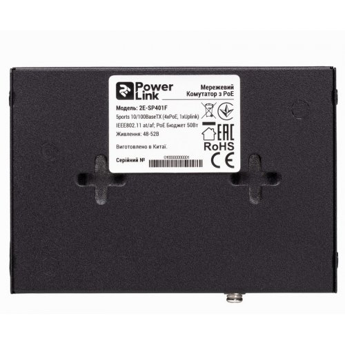 Мережевий комутатор 2E Powerlink SP401F (2E-SP401F) купити в Україні: Київ, Львів, Хмельницький, Тернопіль, Івано-Франківськ | Низька ціна, відгуки, характеристики від TELEMART фото