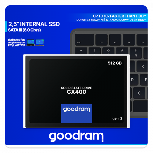 SSD-диск GoodRAM CX400 Gen.2 3D NAND TLC 512GB 2.5
