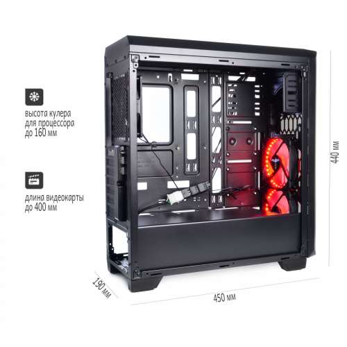 Корпус QUBE QBR09 без БП (QBR09_WRNU3) Black купити в Україні: Київ, Львів, Хмельницький, Тернопіль, Івано-Франківськ | Перевірка сумісності, низька ціна, відгуки, характеристики від TELEMART фото