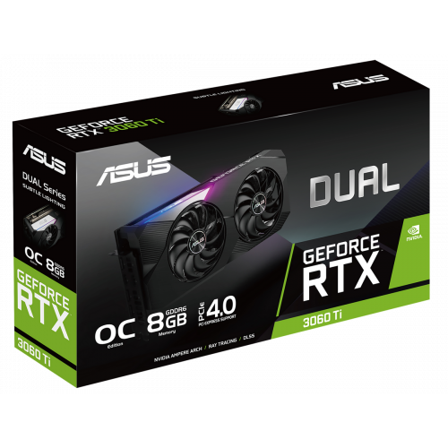 Фото Видеокарта Asus GeForce RTX 3060 Ti Dual OC 8192MB (DUAL-RTX3060TI-O8G)