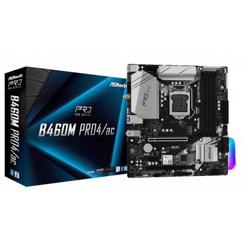 Продать Материнская плата AsRock B460M Pro4/ac (s1200, Intel B460) по Trade-In интернет-магазине Телемарт - Киев, Днепр, Украина фото