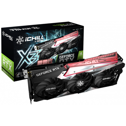 Продать Видеокарта Inno3D GeForce RTX 3060 Ti ICHILL X3 RED 8192MB (C306T3-08D6X-1671VA39) по Trade-In интернет-магазине Телемарт - Киев, Днепр, Украина фото