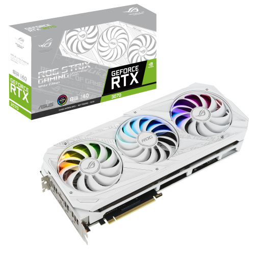 Продать Видеокарта Asus ROG GeForce RTX 3070 STRIX White 8192MB (ROG-STRIX-RTX3070-8G-WHITE) по Trade-In интернет-магазине Телемарт - Киев, Днепр, Украина фото