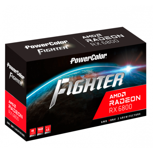 Photo Video Graphic Card PowerColor Radeon RX 6800 Fighter OC 16384MB (AXRX 6800 16GBD6-3DH/OC)
