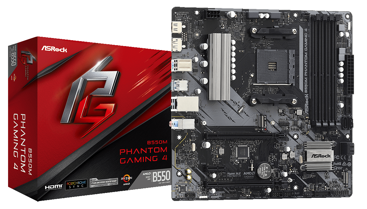 Продать Материнская плата AsRock B550M Phantom Gaming 4 (sAM4, AMD B550 ...