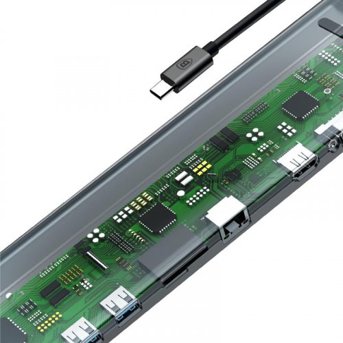 Купить USB-хаб Baseus Enjoyment Series Multi-functional USB Type-C PD 8 in 1 (CATSX-G0G) Gray - цена в Харькове, Киеве, Днепре, Одессе
в интернет-магазине Telemart фото
