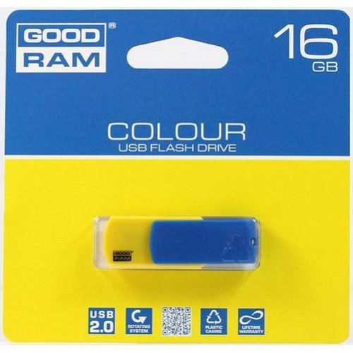 Купити Накопичувач GoodRAM Colour UKRAINE 16GB Blue/Yellow (PD16GH2GRCOBYR9) - ціна в Києві, Львові, Вінниці, Хмельницькому, Франківську, Україні | інтернет-магазин TELEMART.UA фото