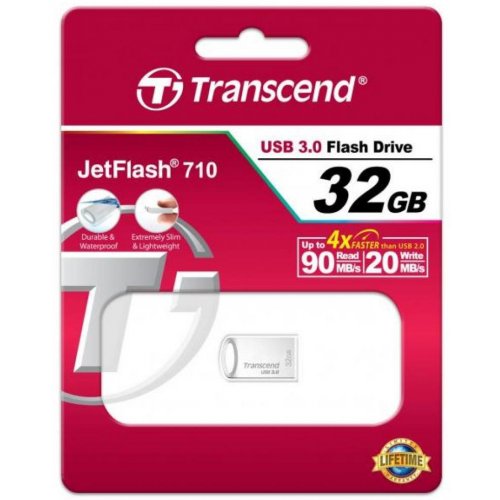 Купить Накопитель Transcend JetFlash 710 USB 3.0 32GB Silver (TS32GJF710S) - цена в Харькове, Киеве, Днепре, Одессе
в интернет-магазине Telemart фото