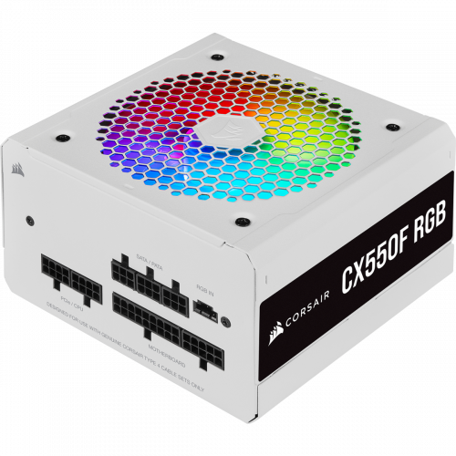 Photo Corsair CX550F RGB 550W (CP-9020225-EU) White